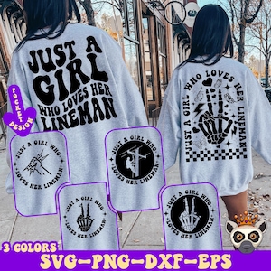 Apenas uma garota que ama seu eletricista SVG PNG, design de camisa de esposa de eletricista, mão de esqueleto de eletricista SVG, citação de amor de eletricista SVG