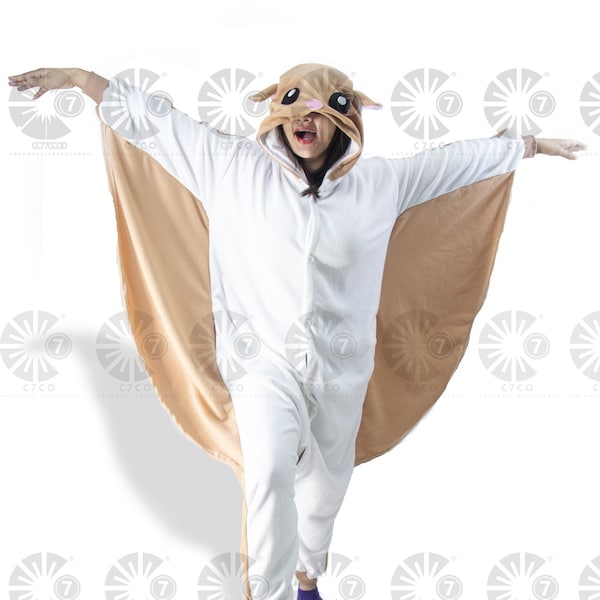 Handmade flying squirrel  Kigurumi for Adults - cosplay - flying squirrel  cosplay - Romper -Animal Pajamas outfit  - cosplay gifts