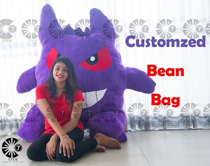 Customized Bean Bag Giant Gengar Plush Bean Bag for Kids and Adults Kids Christmas Gifts Kids