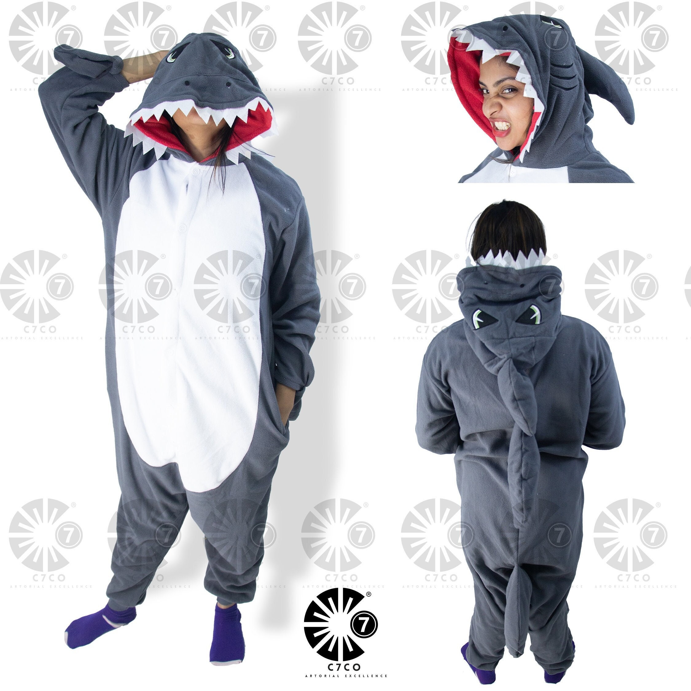 Pijama Kigurumi Tiburón Gris - Shark