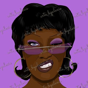 Esthetische zwarte kunst 3x3 sticker- &quot;Purple Power&quot;