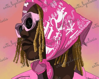 Black Wall Art "The Man in Pink" Poster
