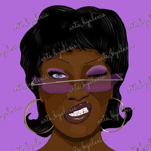 Black Digital Wall Art &quot;Purple Power&quot; Print