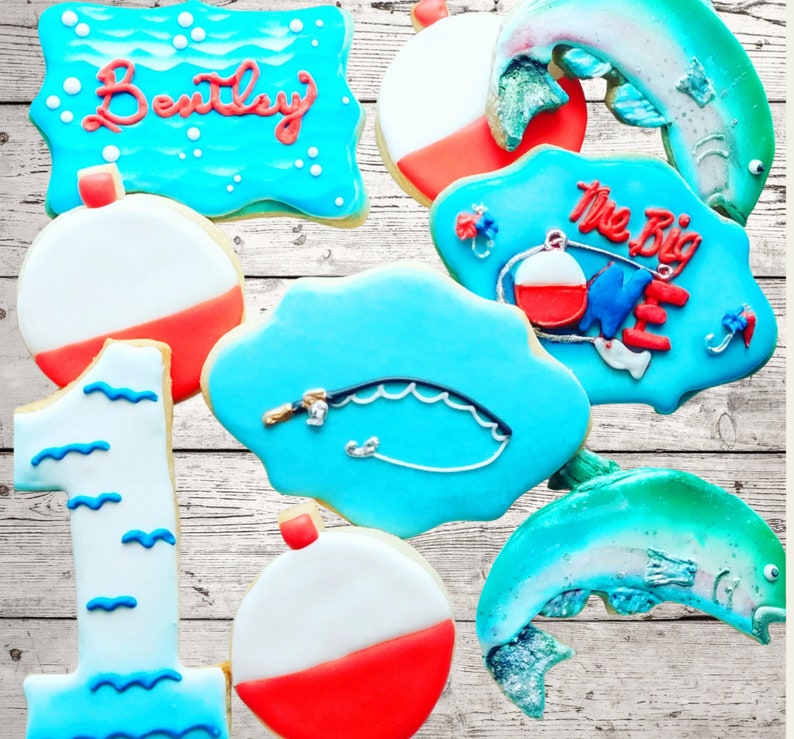 Fishing Cookies Set Birthday Cookies Fish Cookies Bobber Etsy