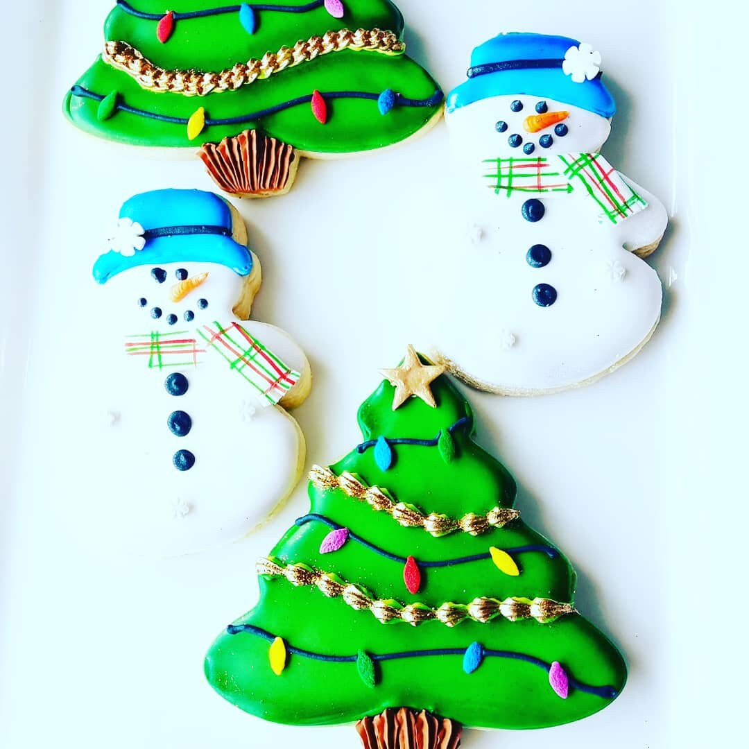 Snowman & Christmas Tree Cookies, Snowmen Cookies, Holiday Cookies