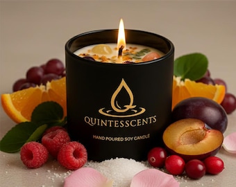 Hand-Poured Soy Candle Infused with stone and crystal and Forget-Me-Not by Quintesscents, LLC