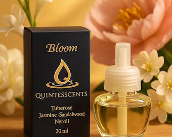 Quintesscents Bloom Plug-In Refill 20 mL — Compatible with Air Wick® Warmers | Tuberose • Jasmine • Sandalwood