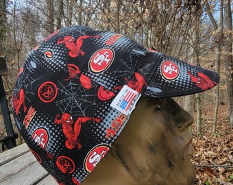 San Francisco 49ers Spider-Man Welding Cap: 100% Cotton Print