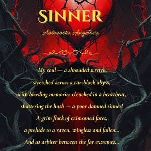Gothic Printable Poem - Sinner/Dark Romantic Digital Wall Art/Antoaneta Angelova