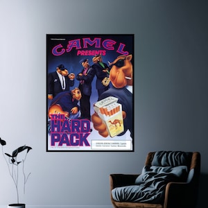 Pôster de camelo | Pôster de bar vintage | Joe Camel | Blues | Arte retrô | Hard Pack | Pôster de fumar | Pôster de cigarro | Ideia de presente | Decoração de bar