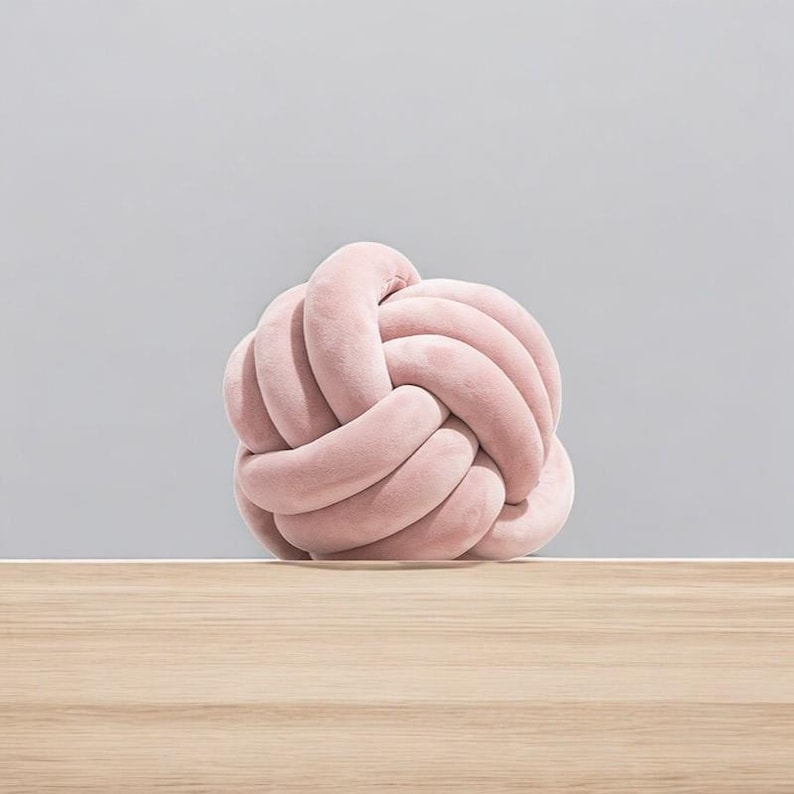 Velvet Knot Pillows, Hand Knitted Knot Plush Ball, Unique Bed Decoration, Decorative Velvet Throw Pillow, Home Decor