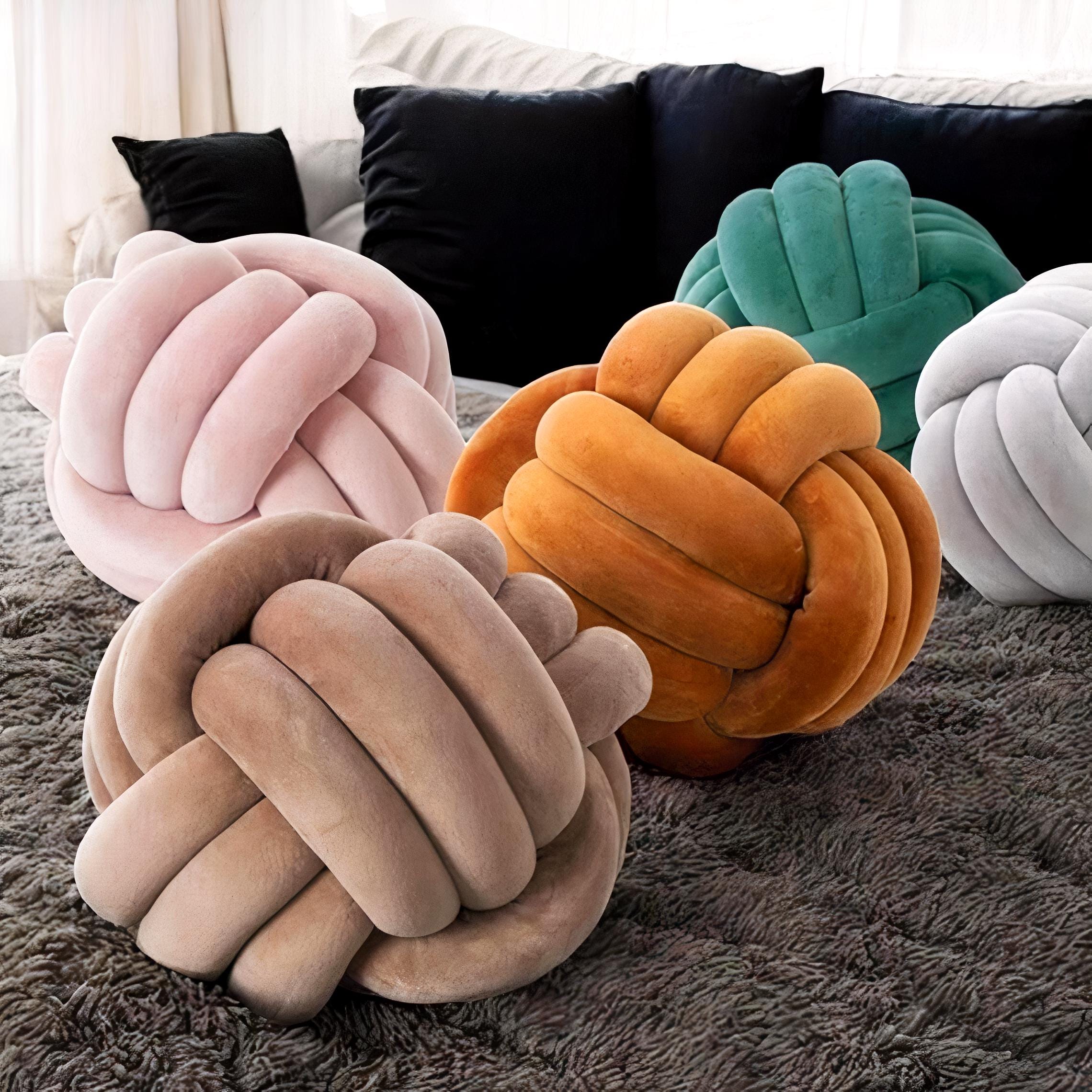 Pink Velvet Knot Pillow