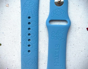 Stitch inspired embossed watch straps