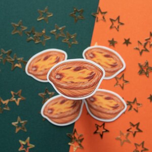 Pastel de Nata - Stickers mats | Pâtisserie portugaise pour ordinateur portable, téléphone, autocollants pour bouteilles, scrapbooking, autocollants pour agenda