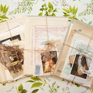 Vintage Scrapbooking Journal Bundles - 60+ Mystery Pages of Various Languages and Ephemera for Journaling, Crafting Projects, Junk Journal