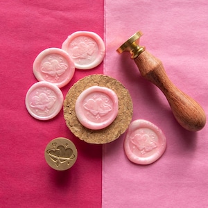 Cosmic Love Handmade Wax Seals - Valentine&#39;s Day, Self-Adhesive, Scrapbook, Journaling Ephemera, Crafting Seals