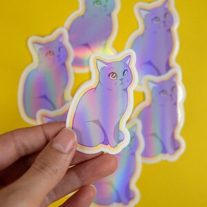 Artemis the Witch Familiar Cat - Holo Stickers | Laptop, Phone, Notebook, Kindle Stickers
