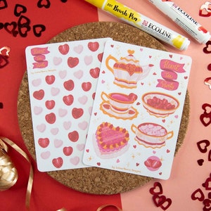 Journal Set | Valentinstag Planer Aufkleber, Journal Aufkleber, Bujo Aufkleber, Dekor Aufkleber, Geschenk zum Valentinstag