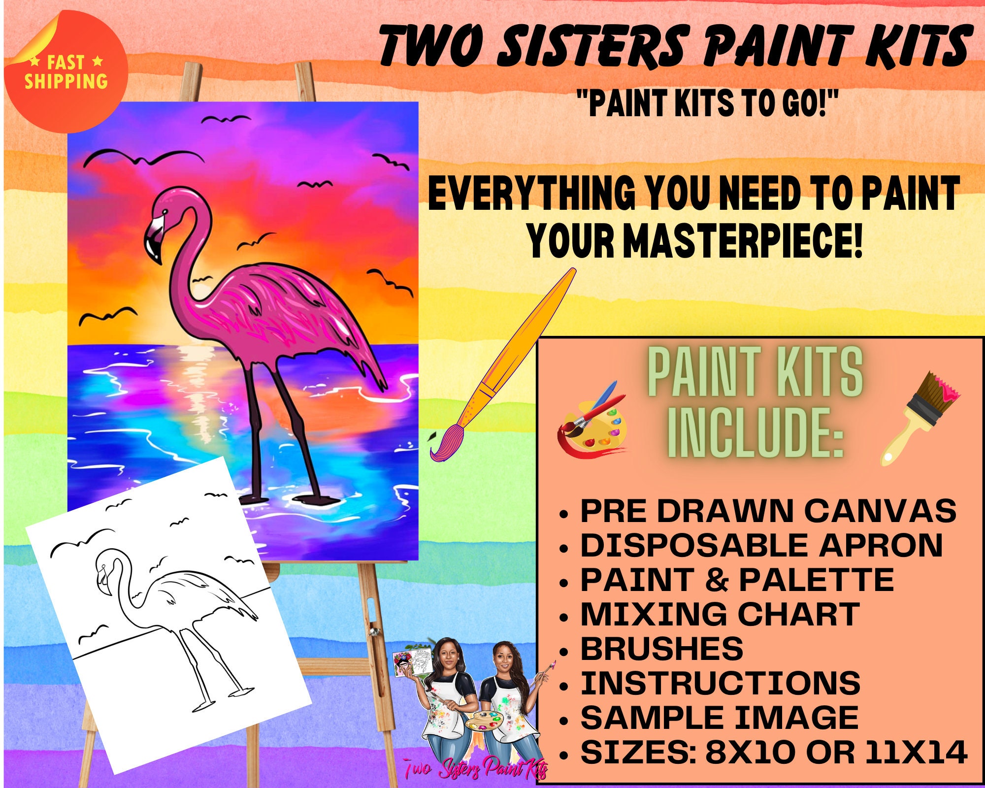 DIY Flamingo Paint Kit Etsy