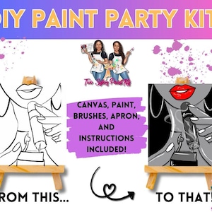 Canvas Paint Kit Cigar Smoke/ Pre Drawn Outline Canvas/ DIY Canvas/ Party/ Paint Kit/ Paint and Sip/ Paint Party/ Adults/ Teens