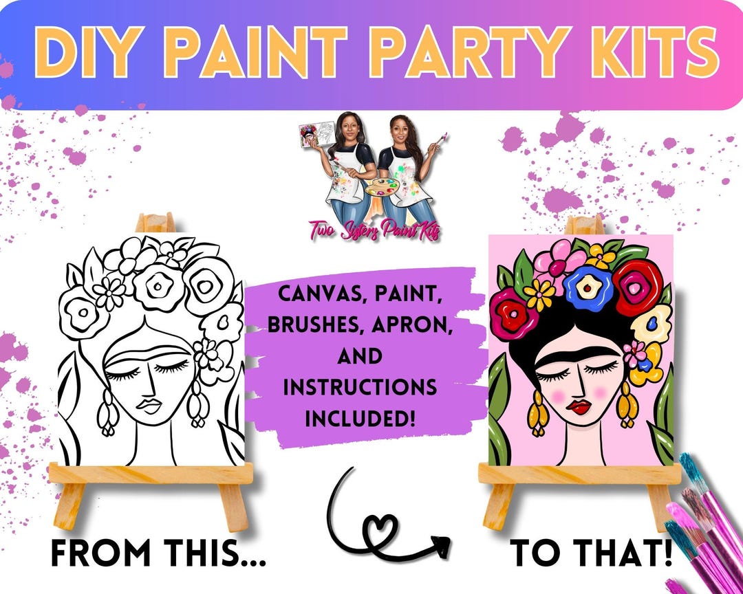 Canvas Paint Kit Madre/ Pre Drawn Outline Canvas/ DIY Canvas/ Party ...