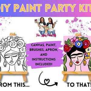 Canvas Paint Kit Madre/ Pre Drawn Outline Canvas/ DIY Canvas/ Party/ Paint Kit/ Paint and Sip/ Paint Party/ Adults/ Teens/ Kids