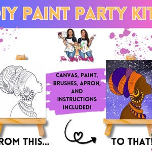 Canvas Paint Kit Queen/ Pre Drawn Outline Canvas/ DIY Canvas/ Party/ Paint Kit/ Paint and Sip/ Paint Party/ Adults/ Teens