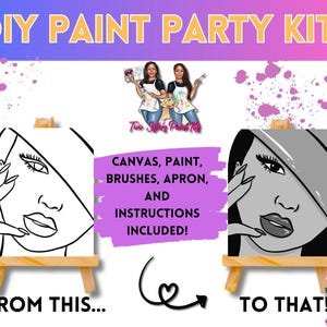 Canvas Paint Kit Fly Girl/ Pre Drawn Outline Canvas/ DIY Canvas/ Party/ Paint Kit/ Paint and Sip/ Paint Party/ Adults/ Teens