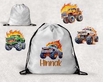 Monster Truck - Personalisiert - Tasche - Kindergarten - Wasserabweisend - Schule - Jungs - Geschenk - Kindergarten Start - Einschulung