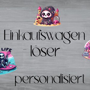 Skull  - Einkaufswagenlöser - Einkaufen - Geschenk - Personalisiert - Einkaufschip - mit Namen - Schlüsselbund