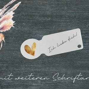 Ich liebe dich | Einkaufswagenlöser | Geschenk | Liebespaar | Personalisiert mit Datum | Schlüsselbund