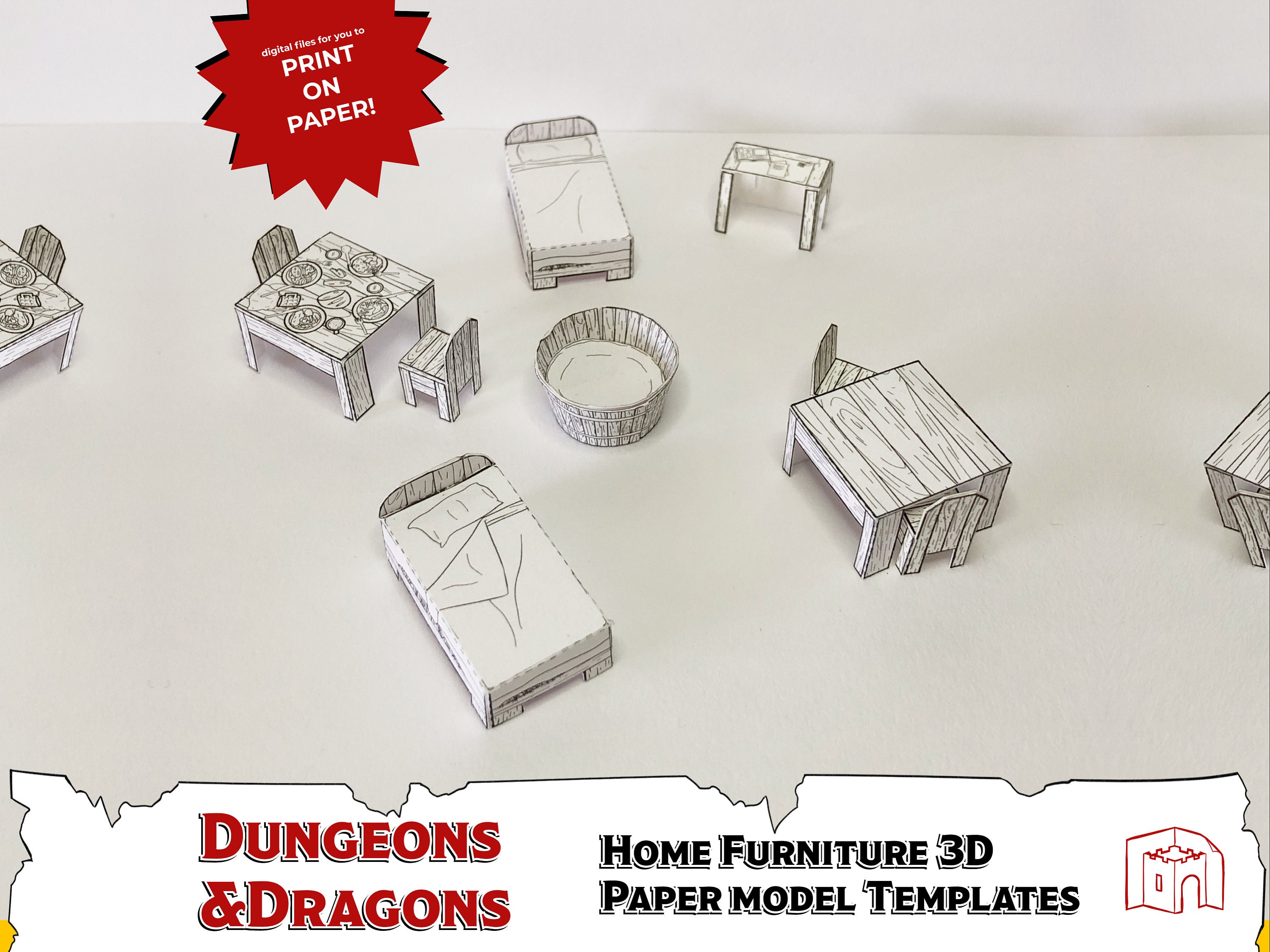 Paper Furniture Templates Directions