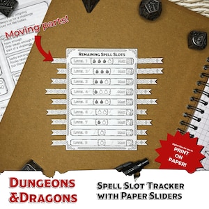 Spell Slot Tracker for Dungeons and Dragons Spellcasters, TTRPG, Paper Digital file