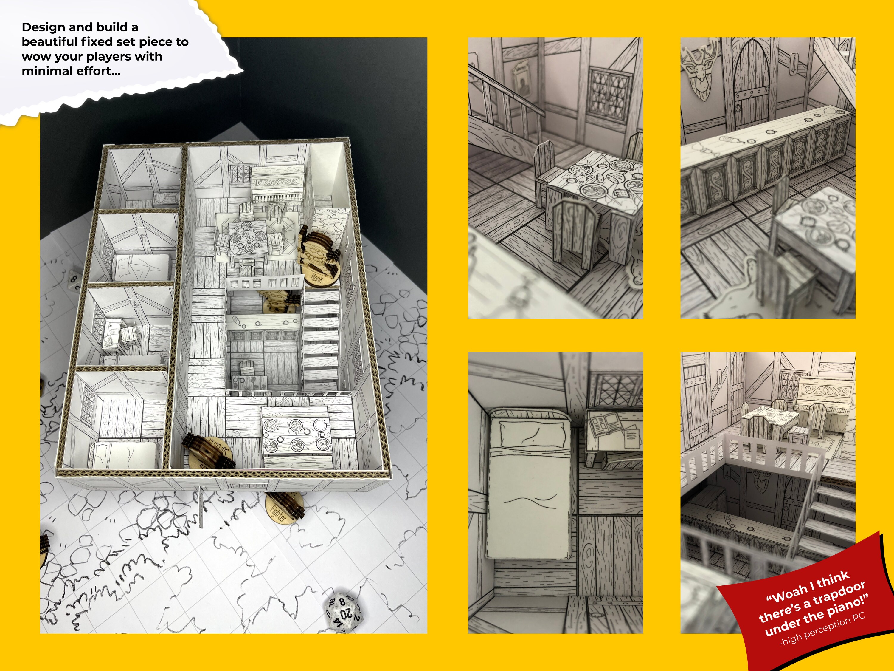 Paper Printable Tavern/inn Model Templates Full Set for - Etsy