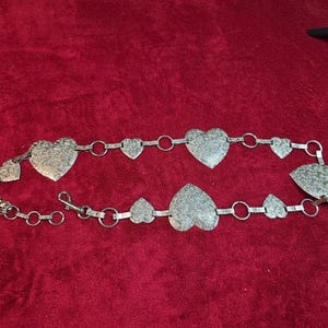 Vintage retro art deco coquette girl silver heart skinny Chain Belt 1980’s Amazon.com: 2 PCS Heart Chain Belt 46.8 main image 3