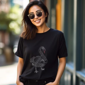Black Swan Tshirt, Swan Lover Shirt, Bird Lover T-shirt, Black Swan Design, Swan Design Tshirt, Beautiful Swan T Shirt