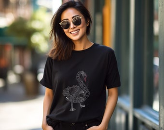 Zwarte zwaan tshirt, zwaan minnaar shirt, vogel minnaar T-shirt, zwarte zwaan ontwerp, zwaan ontwerp tshirt, mooie zwaan T-shirt
