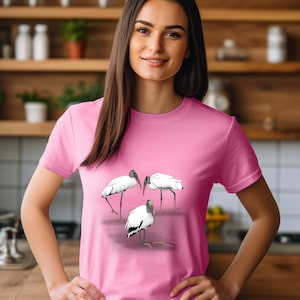 Wood Stork Tshirt, Wood Stork Tee, Bird Lover T-shirt, Stork Shirt, Big Bird Tshirt, Gift for Bird Lovers
