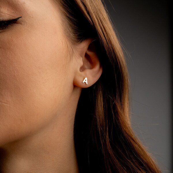 Solid 925 Sterling Silver Letter 'X' Cross Stud Earrings - Helix Cartilage Or Lobe - Lay Collection