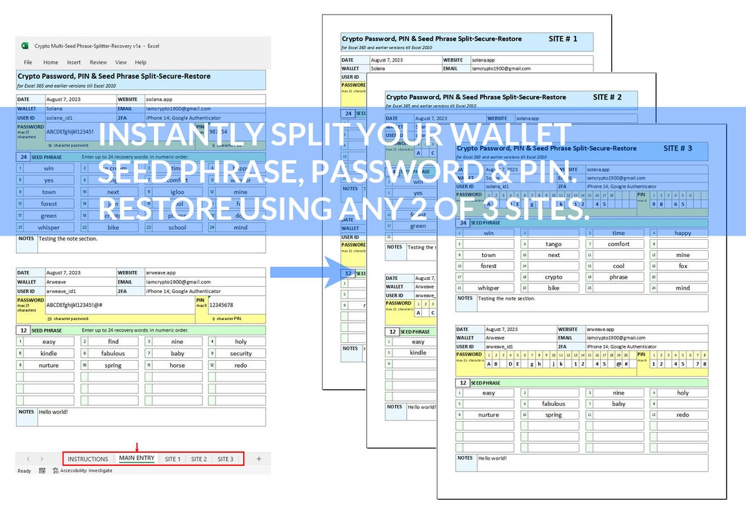 Wallet Seed Phrase Splitter Crypto Seed Phrase Recovery Password Tracker  Printable Password Keeper Secure Password Protect Password Restore - Etsy
