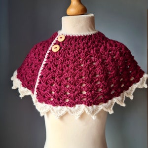 customisable 3-5 year Children's Cape - caplet - crochet Cape - crochet baby clothes