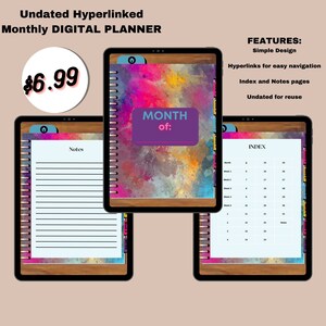 Undated Monthly Digital Planner