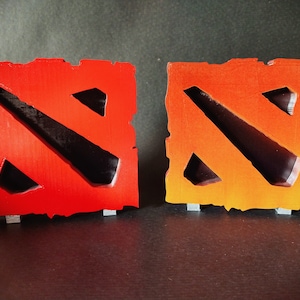Dota 2 Logo Model | 3D Dota Emblem Wall Art | 3D Printed Desk Ornament for Gamers