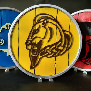 Arte mural con escudos de Skyrim / Decoración de Elder Scrolls Skyrim / Whiterun + Solitude + Winterhold + Windhelm Holds
