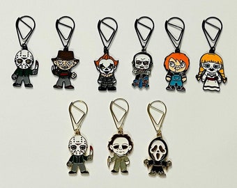 SCARY MOVIE SLASHER Charms | Binder Accessories Charm | Chucky Freddy Jason Pennywise Michael Myers Annabelle Jigsaw