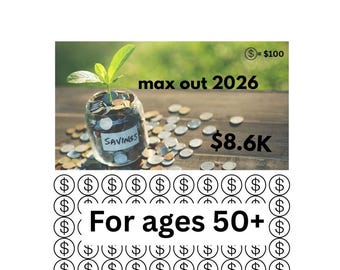 LEEFTIJD 50+ 2026 Roth IRA-spaartracker | Inclusief A5- en A6-dashboard | Totale besparing van 8,6K | Digitale download