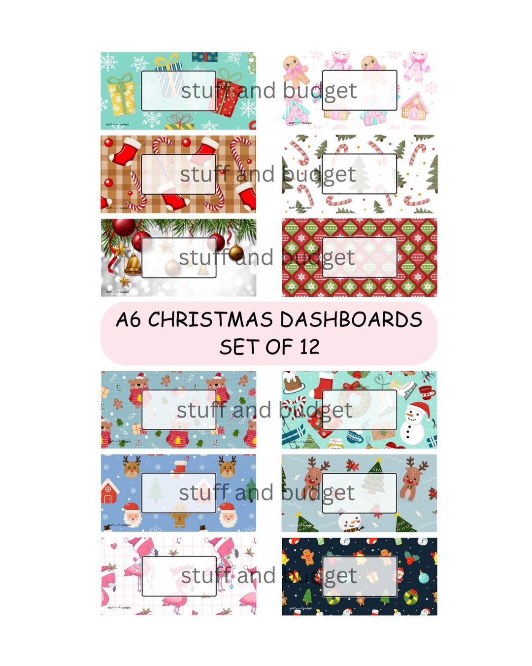 A6 CHRISTMAS DASHBOARDS Set of 6 - Blank DIY Dashboards - Etsy
