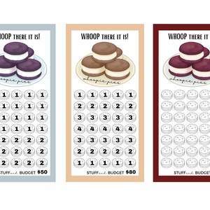 WHOOP There It Is Mini Savings Challenges | Zestaw 3 | Pobieranie cyfrowe | Zabawne powiedzenie | Whoopie Pie | Pianka | Czekolada | Deser
