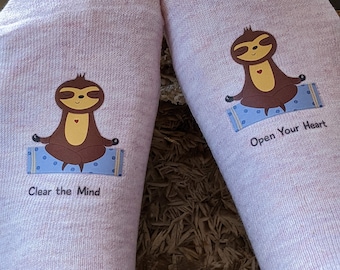 Meditation Sloth No-Show Socks, Spiritual Gift (OSFM 5-10)