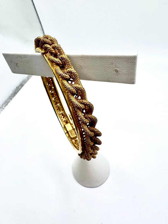 Vintage Signed Miriam Haskell Gold tone Braided C… - image 2